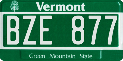 VT license plate BZE877