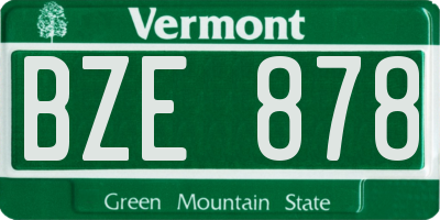 VT license plate BZE878
