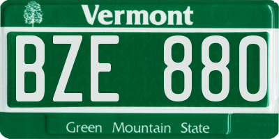 VT license plate BZE880