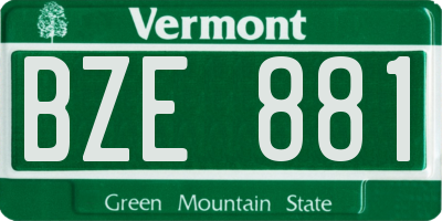 VT license plate BZE881