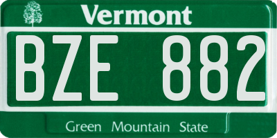 VT license plate BZE882
