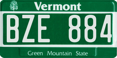 VT license plate BZE884