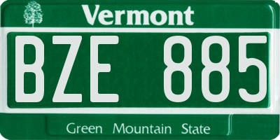 VT license plate BZE885