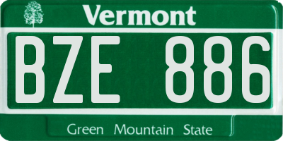 VT license plate BZE886