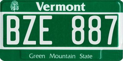 VT license plate BZE887