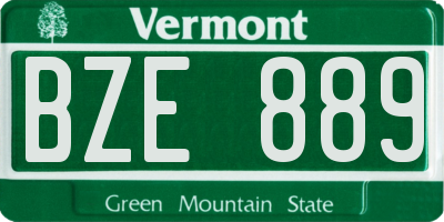 VT license plate BZE889