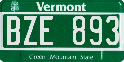 VT license plate BZE893