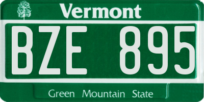 VT license plate BZE895
