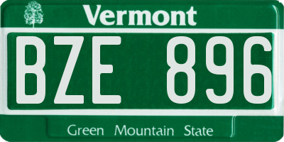 VT license plate BZE896