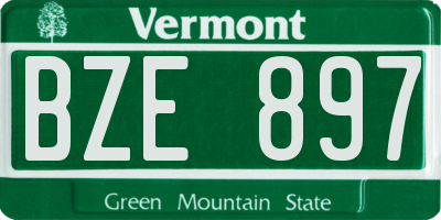 VT license plate BZE897