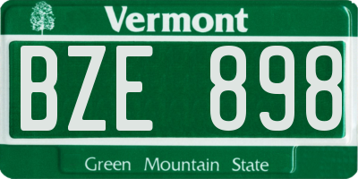 VT license plate BZE898