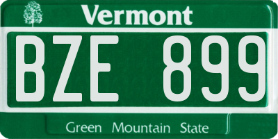 VT license plate BZE899
