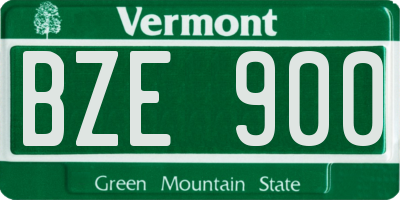 VT license plate BZE900