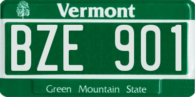 VT license plate BZE901