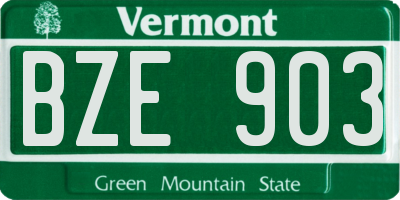 VT license plate BZE903
