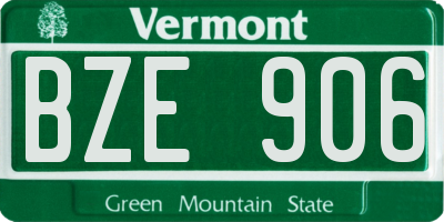 VT license plate BZE906