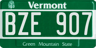 VT license plate BZE907