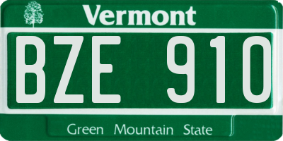 VT license plate BZE910