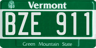 VT license plate BZE911