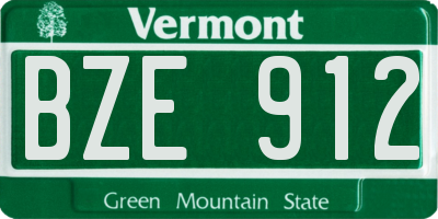 VT license plate BZE912