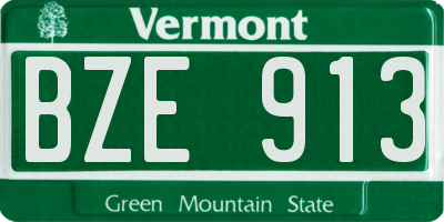 VT license plate BZE913