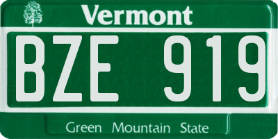 VT license plate BZE919