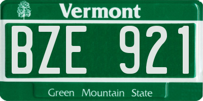 VT license plate BZE921