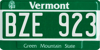 VT license plate BZE923