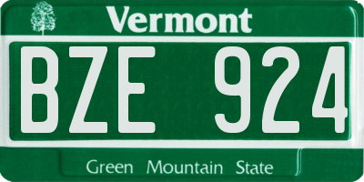 VT license plate BZE924