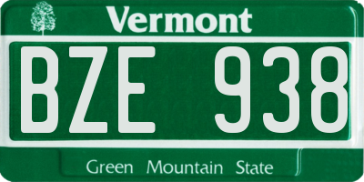 VT license plate BZE938