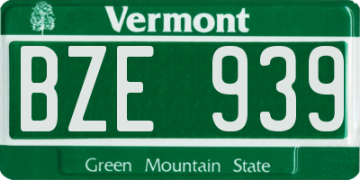 VT license plate BZE939