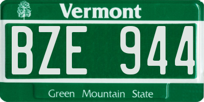 VT license plate BZE944