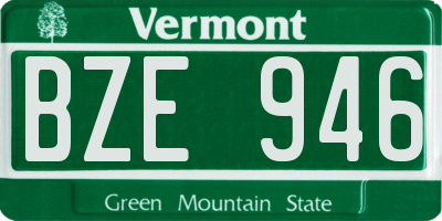 VT license plate BZE946