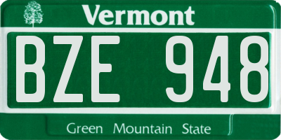 VT license plate BZE948