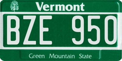 VT license plate BZE950