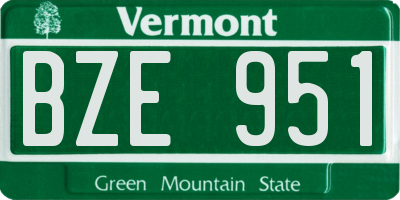 VT license plate BZE951
