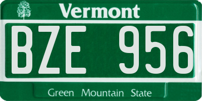 VT license plate BZE956