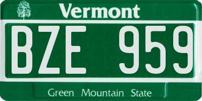 VT license plate BZE959