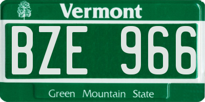 VT license plate BZE966