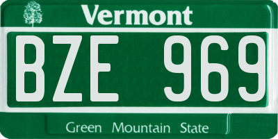 VT license plate BZE969