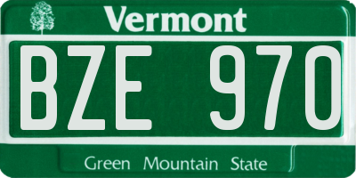 VT license plate BZE970