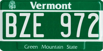 VT license plate BZE972