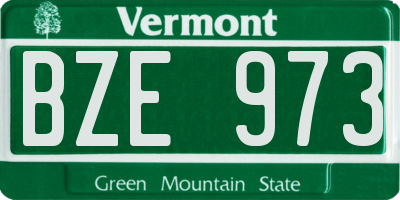 VT license plate BZE973