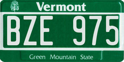 VT license plate BZE975