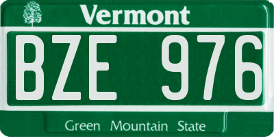 VT license plate BZE976