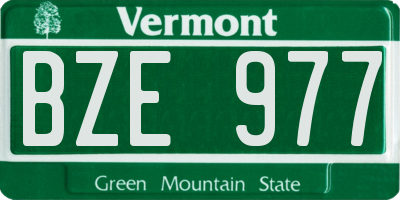 VT license plate BZE977