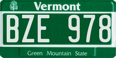 VT license plate BZE978