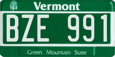 VT license plate BZE991