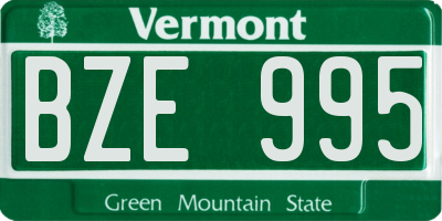VT license plate BZE995