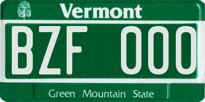 VT license plate BZF000